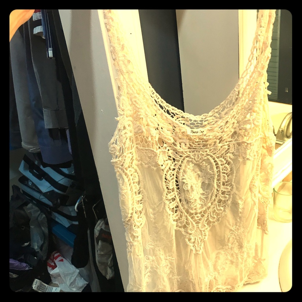 Ivory crochet lace top